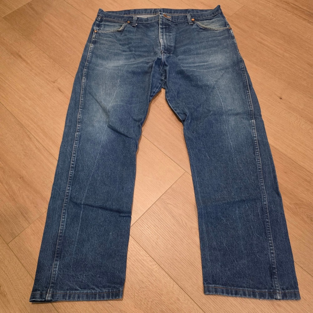 Wrangler 13MWZ Cowboy Cut Mens Blue Denim Jeans Fits 39x30 Straight Leg Indigo